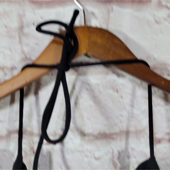 Zara Black Ruched Cropped Halter Top Cami - Picture 8 of 9